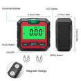thumbnail image 3 of Mini Digital Protractor Inclinometer Electronic Goniometer Red, 3 of 7