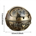 thumbnail image 3 of JoyMoreHome Vintage Decorative Windproof Ashtray with Lid for Cigarettes Metal Portable Cigarette Ashtray Odor Indoor outdoor Fancy Gift Ornament for Men Women Home Office, 3 of 9