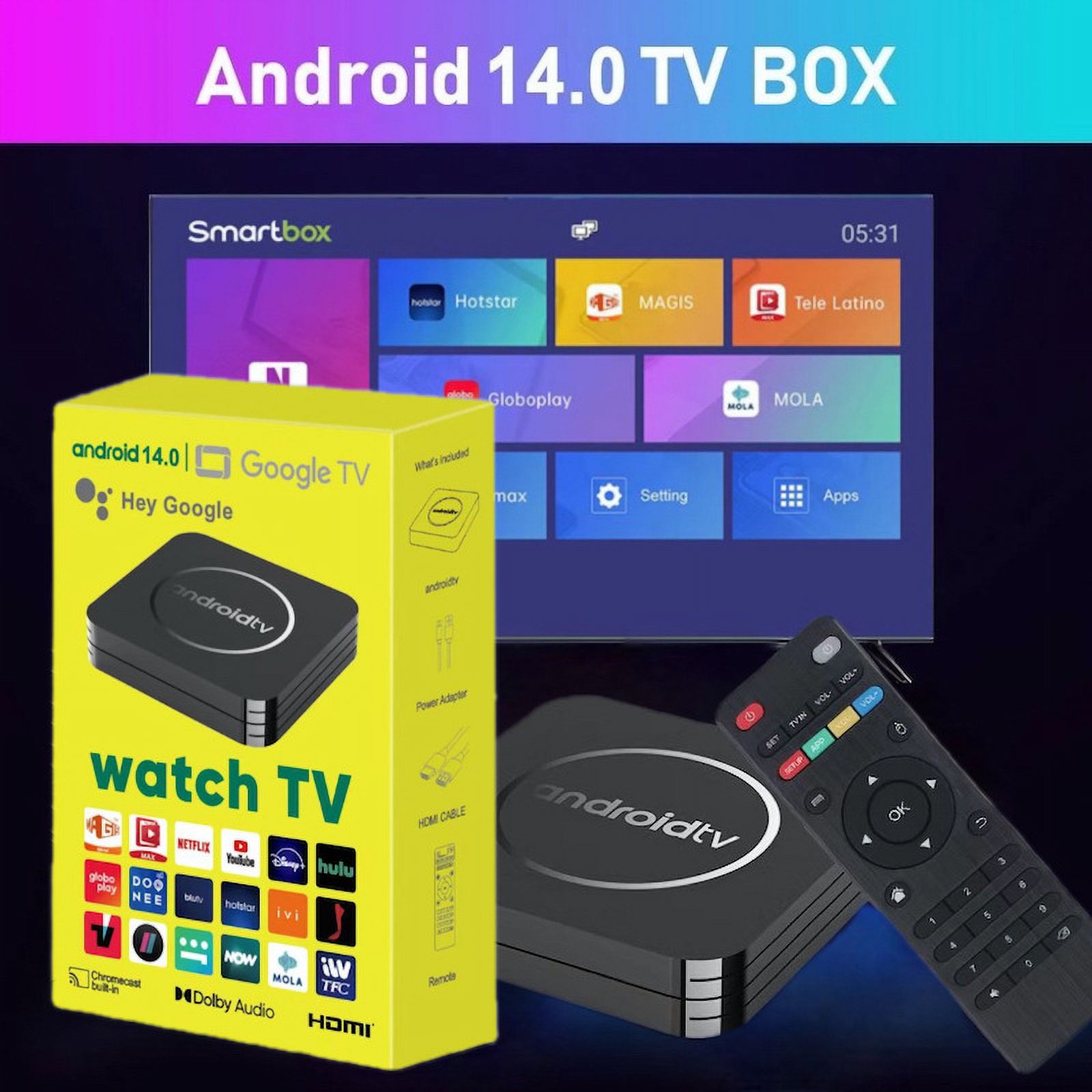 1GB+8GB Basic Android TV Box, 4K HD TV Network Video Player (us plug,1G+8G)