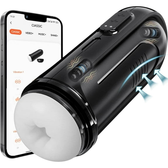 AYIYUN Automatic Male Masturbators Sex Toys with 2 Motors 10 Powerful Vibrating Modes, APP Remote Control Stroker Masturbation Adult Toy for Men