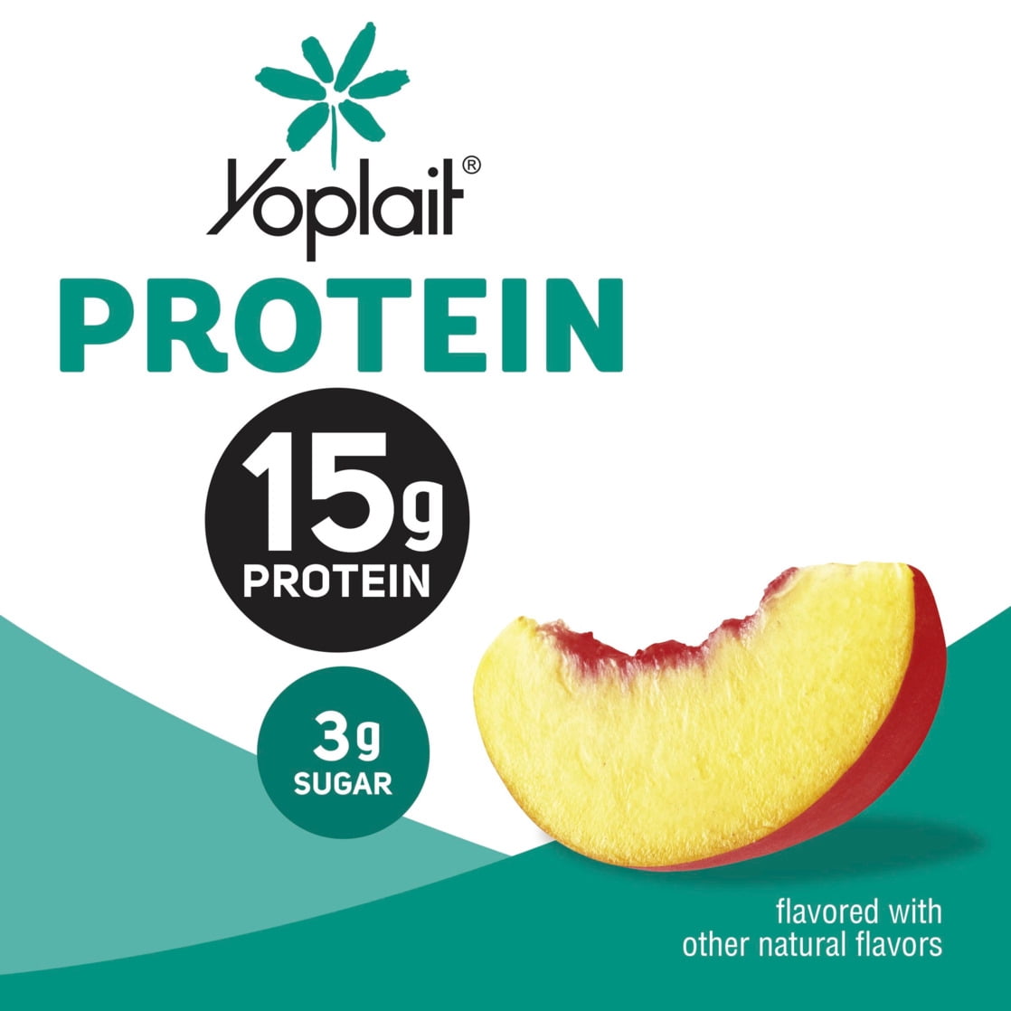 Yoplait Protein Yogurt Cultured Dairy Snack Cup, Peach Flavored, 5.6 oz