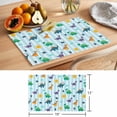 thumbnail image 6 of Cartoon Dinosaur Placemats Set of 6 Watercolor Green Orange Dino Sun Striped Place Mats Indoor Wipeable Table Mats Washable Dining Table Placemats for Kitchen Holiday Party Home Decor 13x19 Inch, 6 of 9
