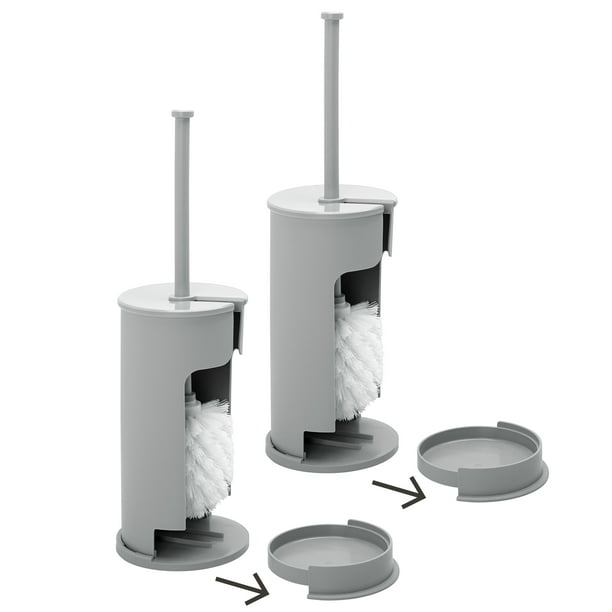 Smart Accessories Toilet Bowl Brush Bundle 2 Bowl Brush Holders and 2 Replacement Heads, Soft