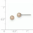 thumbnail image 3 of Sterling Silver 6-7mm Purple Freshwater Cultured Round Pearl Stud Earrings, 3 of 3