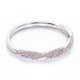 thumbnail image 4 of JeenMata Alianza de Boda de Media Eternidad con Forma Redonda de 0,25 Quilates y Piedra Natal de Octubre con Pavé de Turmalina Rosa en Oro Blanco de 18 K sobre Plata, 4 of 6