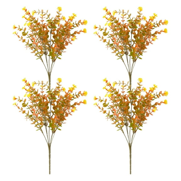 BNNG 2/4/6pcs Artificial Faux Fall Autumn Flowers Plants for Outdoor Outside Decoration, Bundles Fake Daisy Look Real for Front Door Porch Patio Yard Planter False Chrysanthemums Fall Decoration