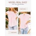 thumbnail image 4 of Asyoly Women's Summer Swiss Dot Blouse Layered Ruffled Short Sleeve T-Shirts Crewneck Tee Tops, 4 of 5