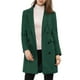 thumbnail image 5 of Abrigo de invierno para mujer INSPIRE CHIC, con solapa muesca, doble botonadura, trench coat, color verde M, 5 of 7