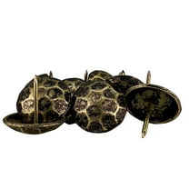 50 Pack - 1” Gold Decorative Clavo Nails Round Hammered Iron Antique Rustic Finish