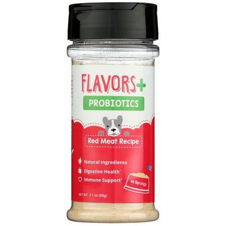 FLAVORS   Probiotic Dog Food Topper, Red Meat Recipe, 3.1-Ounce