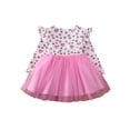 thumbnail image 2 of Infant Toddler Baby Girl Valentine's Day Outfit Dress Striped Love Heart Tulle Tutu Skirt Party Princess Dresses, 2 of 6