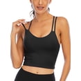 thumbnail image 2 of SHCKE Cross Back Sport Bras For Women Longline Workout Bras Strappy Back Wirefree Yoga Camisole Crop Top, 2 of 6