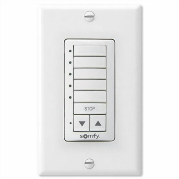 Somfy Decoflex Wirefree RTS Wall Switch, 5-Channel, White (1810813)