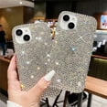 thumbnail image 5 of for iPhone Case,Luxury Full Body Crystal Diamend Rhinestone Glitter Sparkle Sparkly Soft Shockproof Phone Case (White,iPhone 12 Pro), 5 of 5
