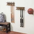 thumbnail image 4 of MyGift 2 Piece Wall-Mounted Burnt Wood Baseball Bat Rack and Ball Storage Shelf, 4 of 5