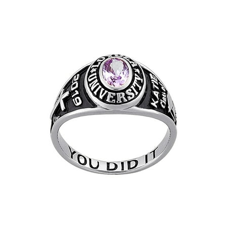 Meredith College Ring - Personalized Women's Sterling Silver or 10KT Gold Traditional Petite Oval Birthstone Class Ring