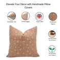 thumbnail image 4 of Fabdivine Block Print Throw Pillow Cover, 14x14 Inch Thick Linen Handmade Cushion Cover, Floral Print Boho Design Orange Pillow Cover for Sofa and Couch, 4 of 5