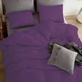 thumbnail image 2 of 3 Pcs Duvet Cover Set 100% Egyptian Cotton 1000 Thread Count with Zipper Closure & Corner Ties - Oversized Queen Size (98" x 98") Inch, Plum Solid, 2 of 5