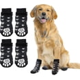 thumbnail image 1 of Chaussettes Antidérapantes pour Chiens 2 Paires Protection des Pattes Réglable avec Sangle Contrôle de Traction, 1 of 5