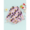 thumbnail image 5 of FEORJGP Little Girls Summer Swimwear Beachwear 1-6Y Kids Onepiece Swimsuit Long Sleeve Jumpsuit Crewneck Rompers Bobble Decor Zip Up Floral Bathing Suit, 5 of 9