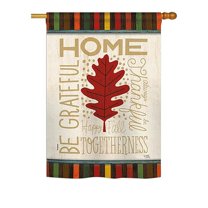 Breeze Decor BD-HA-H-113079-IP-BO-DS02-US 28 x 40 in. Seasonal Harvest & Autumn Impressions Decorative Vertical House Flag - Home Be Grateful Fall