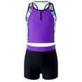 thumbnail image 3 of iEFiEL Girls Stripped Bathing Suit Tankini Set Tweens Three-Piece Swimsuit Swimwear,Sizes 4-16 Purple 12, 3 of 7