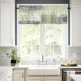 thumbnail image 2 of Grey Sage Green Kitchen Curtains and Valances Set, Farmhouse Cafe Curtains Tier Rod Pocket Half Window Curtain 36 Inch Length Modern Abstract Art Graffiti Square Paint 3 Piece Kitchen Curtain Set, 2 of 5