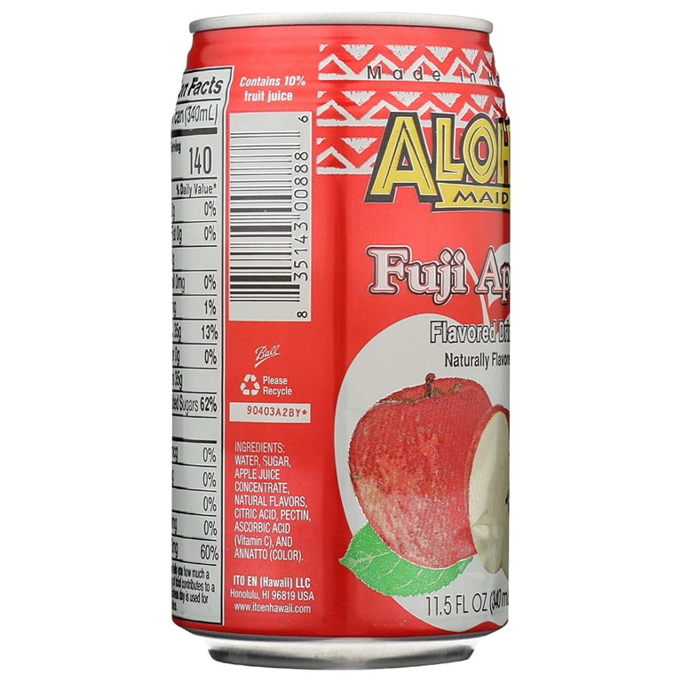 Aloha Maid Fuji Apple Natural Drink, 11.5 Fl. Oz., 6 Count