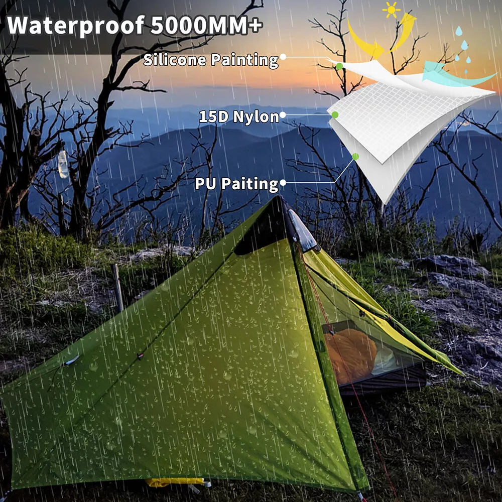 Night Cat 1 Person Trekking Pole Tent for Backpacking Hiker - Ultralight Tent