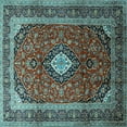 thumbnail image 1 of Ahgly Company Indoor Square Medallion Light Blue Traditional Area Rugs, 6' Square, 1 of 4