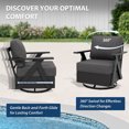 thumbnail image 6 of INTER HUT Urban Anvil 2 Pieces Metal Accent Outdoor Swivel Rocking Chairs, Black/Gray, 6 of 10