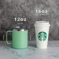thumbnail image 2 of Taza de café de 12 oz con asa y tapa deslizante, vaso de viaje de acero inoxidable con asa, taza de camping con aislamiento al vacío de doble pared para secado frío y caliente, 2 of 5