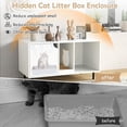 thumbnail image 6 of NALYL Double Litter Box Enclosure, 40 Inch Hidden Cat Washroom with Detachable Scratching Board, Metal Legs, Indoor Cat House End Side Table, Cat Litter Box Furniture for 2 Litter Box (White), 6 of 10