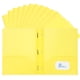 thumbnail image 1 of Carpetas de bolsillo Uxcell con sujetadores, 12 piezas de carpetas de papel de plástico de alta resistencia con 3 sujetadores, carpetas de papel para documentos, cartas, tamaño carta, amarillas, 1 of 6