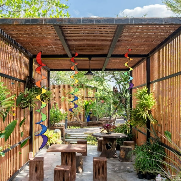 Masteelf 3PCS Rainbow Wind Decorative Backyard Courtyard Landscape Wind