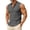 Gray, variant on Men's Summer Sleeveless Button Up Tank Shirt Gauze Beach Tank Tops Band Collar V Neck Textured Cotton Linen Shirts