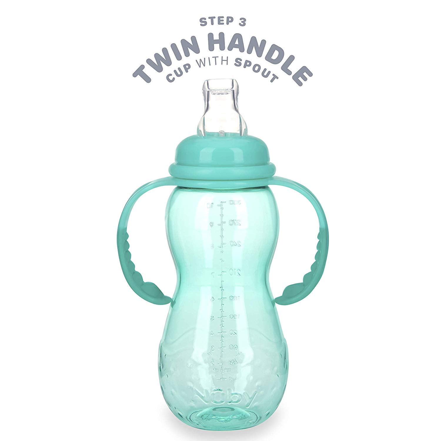 (3 pack) Nuby Bottle-to-Soft Spout Sippy Cup Non-Drip Standard Neck Baby Bottle, 10 fl oz