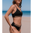 thumbnail image 3 of Roaso Women's Sexy V Neck Bikini Set Bohemia Twist Woven 2 Piece Bathing Suit, 3 of 6