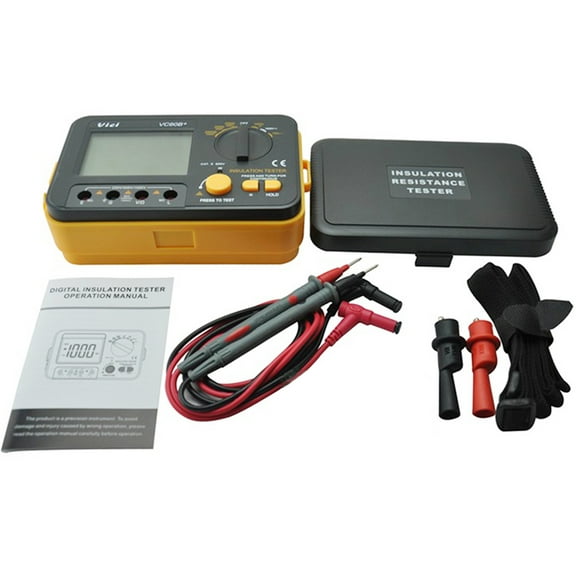 SENRISE Manual Digital Insulation Resistance Tester with 10A Test Leads Large LCD Display