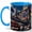 Blue, variant on Cyberpunk Motorcycle Coffee Mug, Futuristic Anime Rider Mug, Sci Fi Gamer Birthday Christmas Gift, Neon City Bike Chase Action Art, 11 oz White Ceramic Coffee Cup Gift for Tea