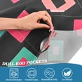 thumbnail image 3 of Yayeee Kitchen Curtains Tier Pair Light Filtering 27"x24" Rod Pocket Short Cafe Window Panel, Red Block Pattern, 3 of 7