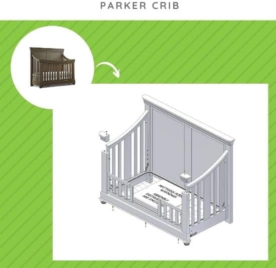 Toddler Bed Safety Guard Rail for Parker Crib by Bassett Baby (Cobblestone)