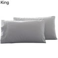 thumbnail image 5 of Joernso 2Pcs King Queen Stylish Solid Color Bed Pillow Case Cushion Cover Bedroom Decor, 5 of 8