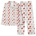 thumbnail image 5 of Ruimatai Women's Valentine's Day Printed Pajama Sets Long Sleeve Button Down Shirt Pjs Sets Nightwear Sleepwear Suits, 5 of 7