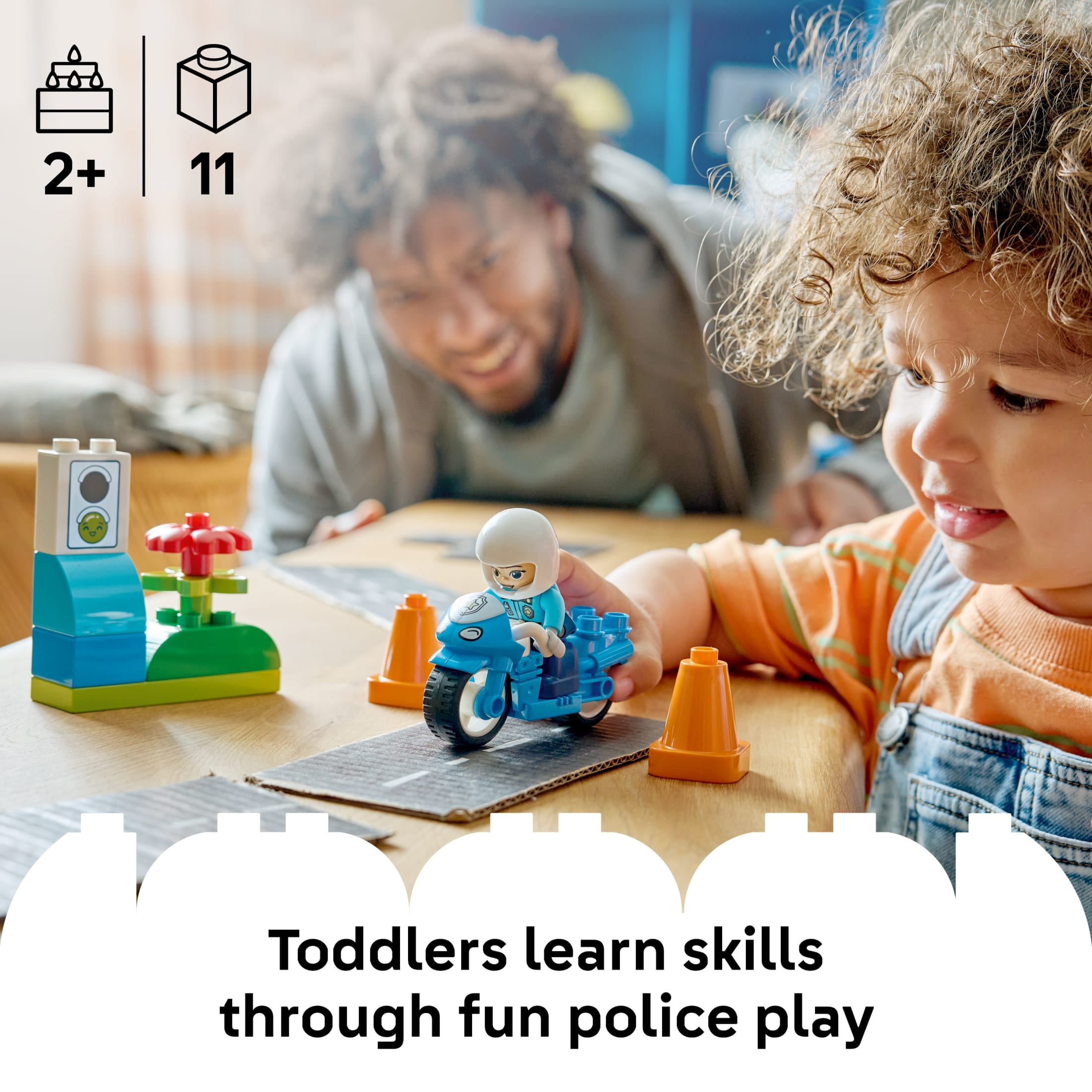 LEGO, DUPLO Town Police Motorcycle Building Toy 10471 for Toddlers