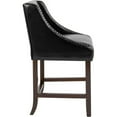 thumbnail image 4 of Home Square Carmel 24" Leather Counter Stool in Black and Walnut - Set of 2, 4 of 6