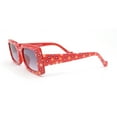 thumbnail image 3 of Child Size Cute Flower Print Girls Rectangle Mod Fashion Sunglasses Orange, 3 of 4