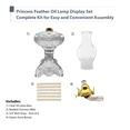 thumbnail image 3 of Light Of Mine Princess Feather Oil Lamp Ornate Decorative Antique Pedestal Style Glass Oil Hurricane Lamp Clear with 3/4" Wick roll Clear, 3 of 7