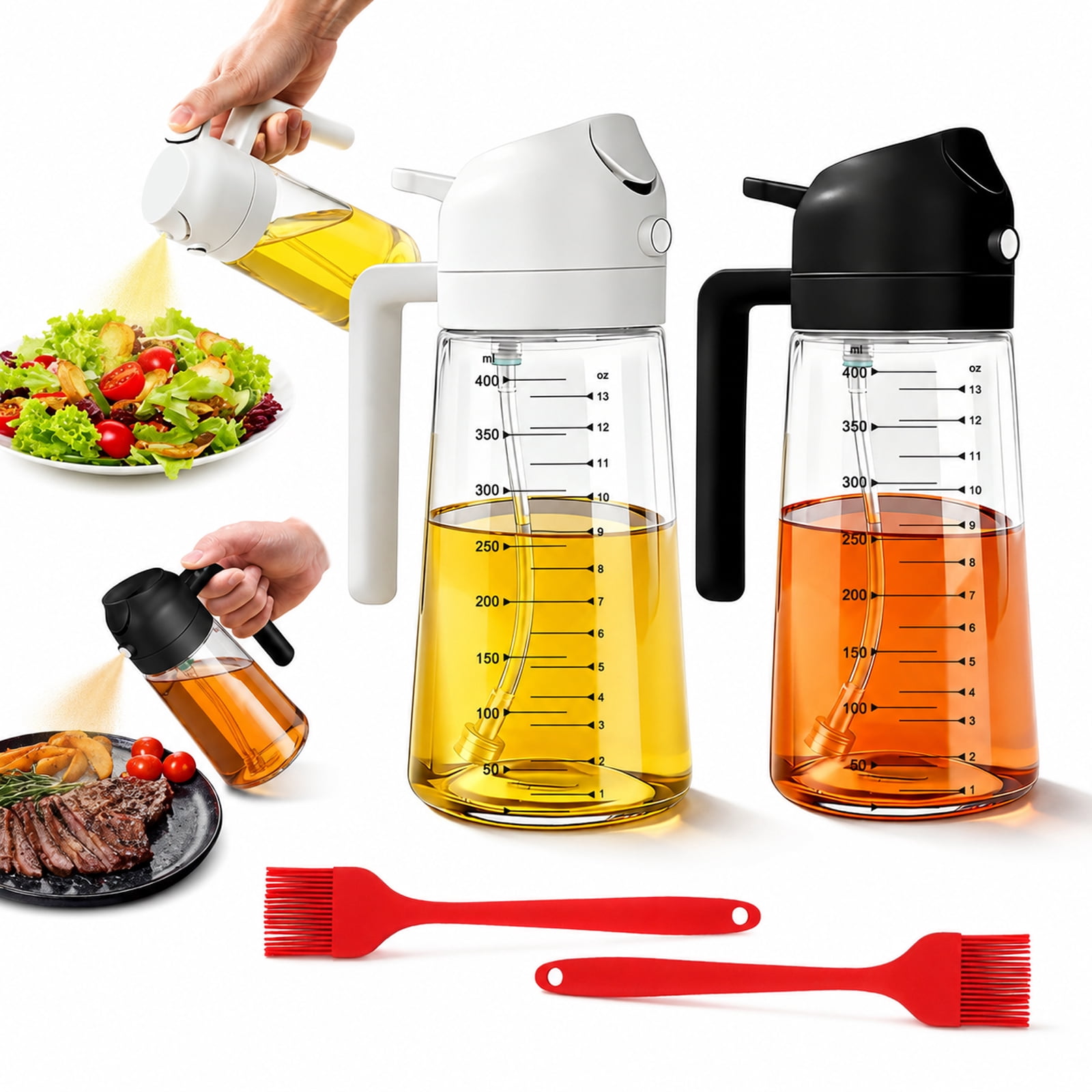 Rachael Ray 24-Ounce Ceramic EVOO Oil and Vinegar Dispenser, Olive