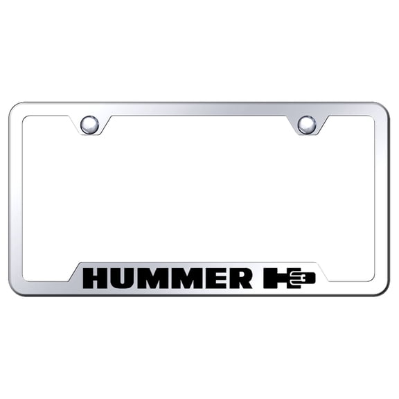 Hummer H3 Laser Etched Logo Cut-Out License Plate Frame (Chrome)